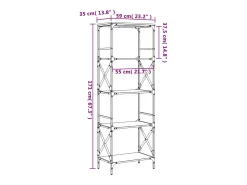 Librería 5 estantes madera ingeniería roble marrón 59x35x171cm