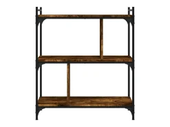 Librería 3 estantes madera ingeniería roble ahumado 76x32x88 cm