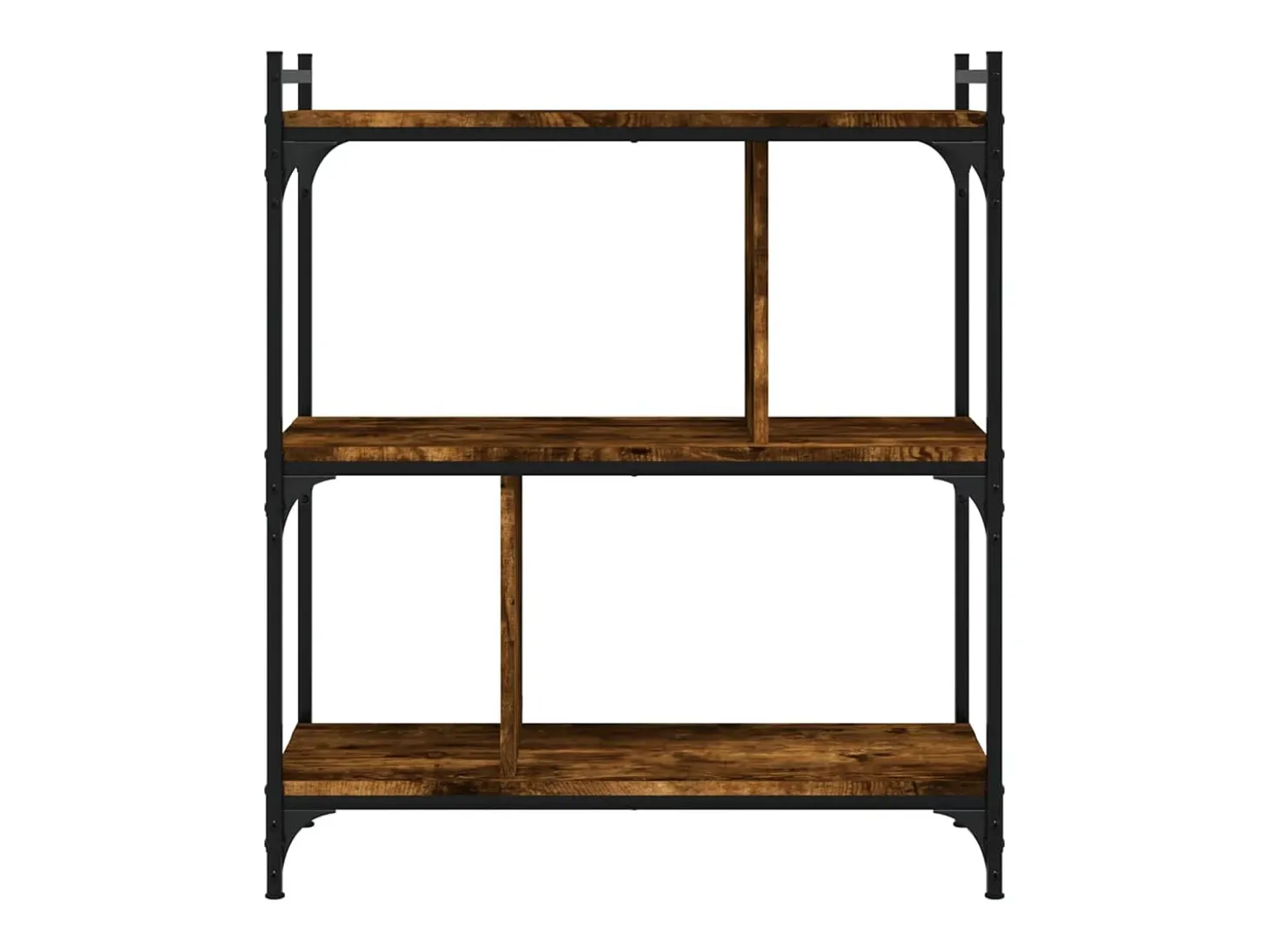 Librería 3 estantes madera ingeniería roble ahumado 76x32x88 cm