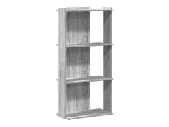 Librería 3 estantes madera ingeniería gris Sonoma 60x30x120 cm