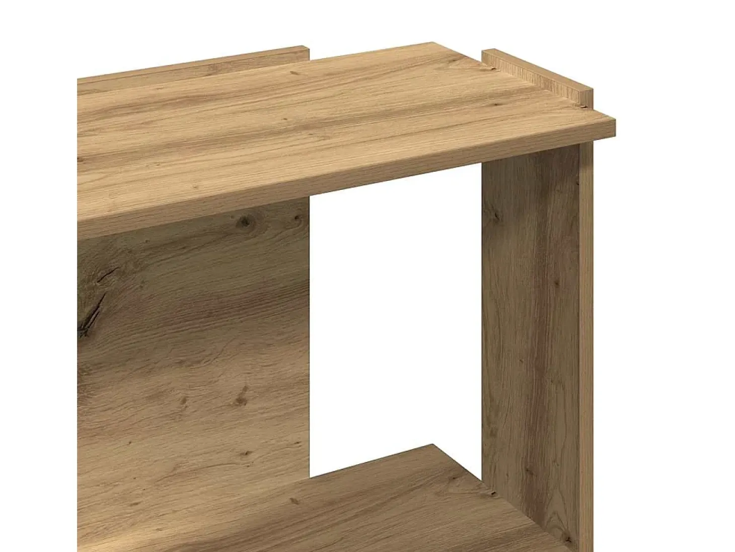 Librería 3 niveles madera ingeniería roble artesanal 60x30x80cm