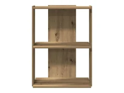 Librería 3 niveles madera ingeniería roble artesanal 60x30x80cm