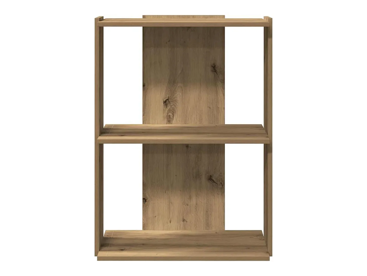 Librería 3 niveles madera ingeniería roble artesanal 60x30x80cm