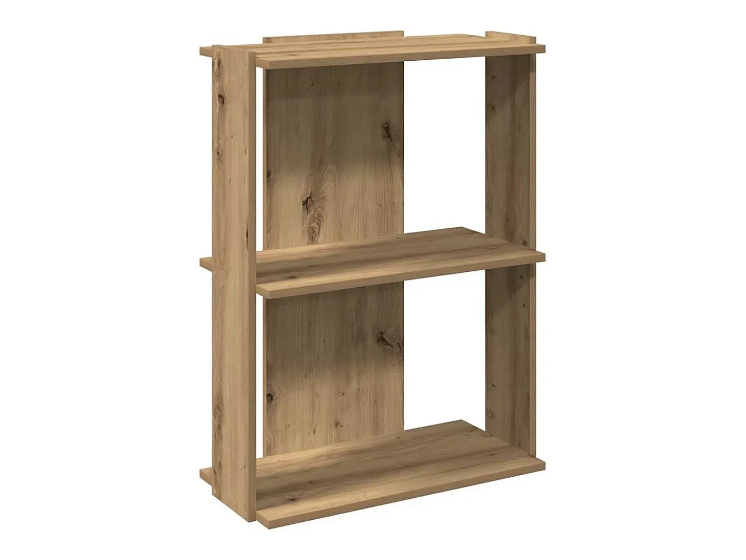 Librería 3 niveles madera ingeniería roble artesanal 60x30x80cm
