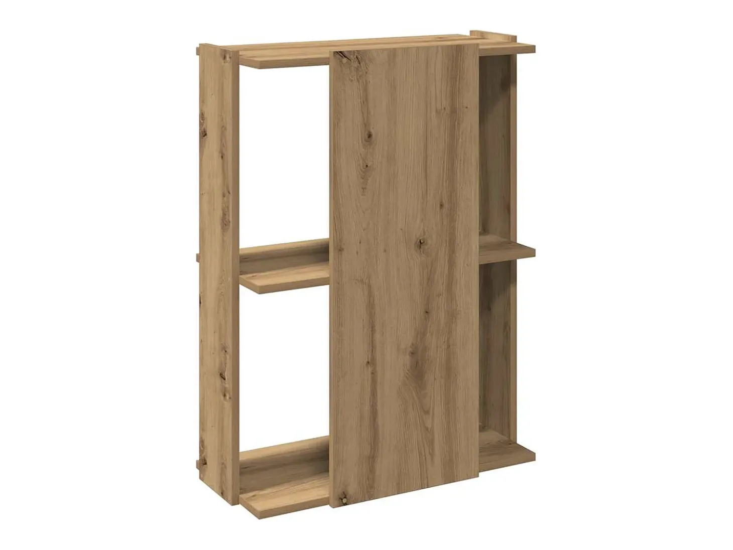 Librería 3 niveles madera ingeniería roble artesanal 60x30x80cm