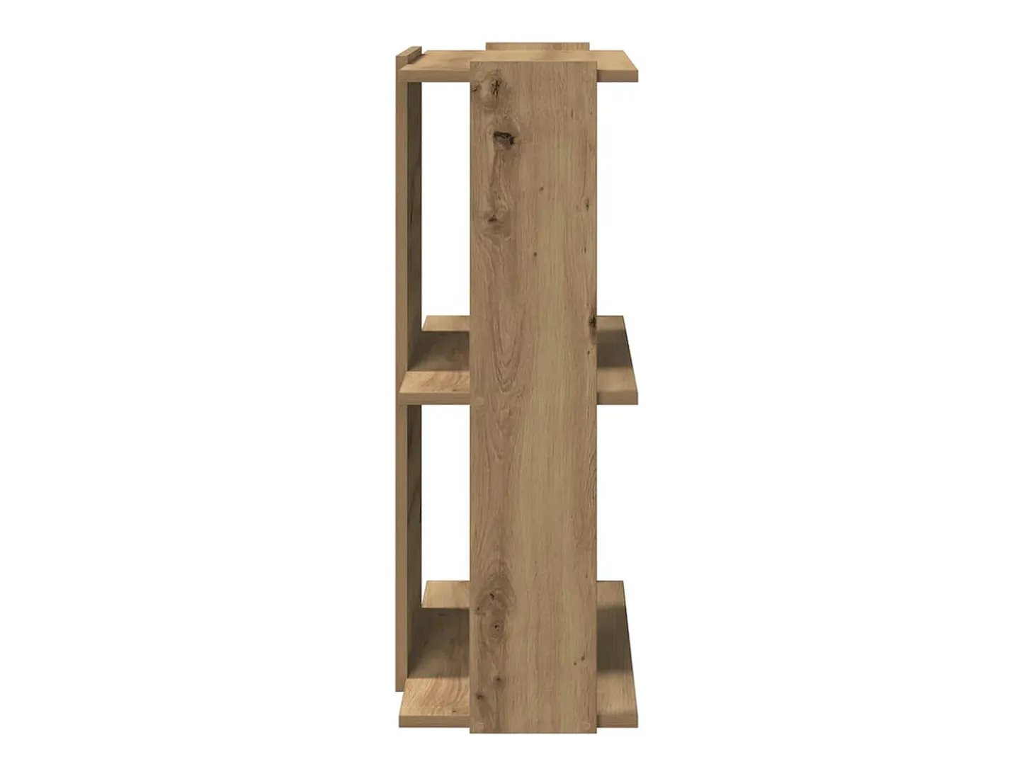 Librería 3 niveles madera ingeniería roble artesanal 60x30x80cm
