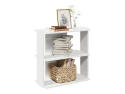Librería 3 niveles madera ingeniería blanco 60x30x60 cm