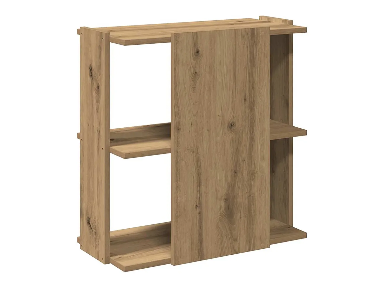 Librería 3 niveles madera ingeniería roble artesanal 60x30x60cm