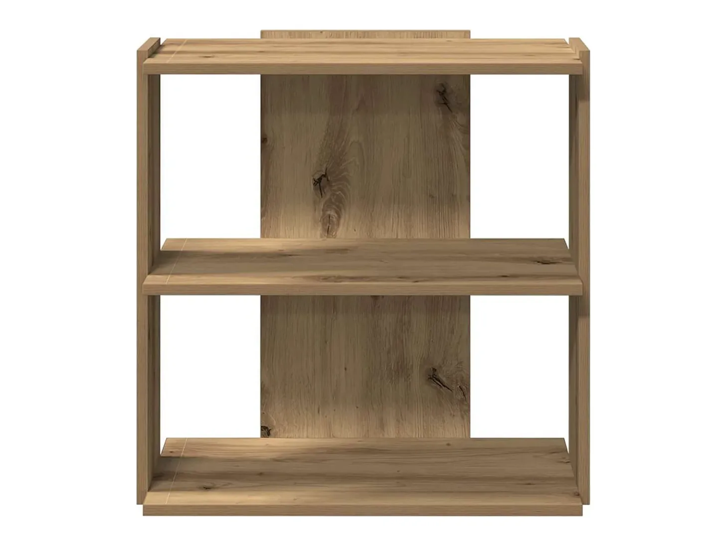 Librería 3 niveles madera ingeniería roble artesanal 60x30x60cm