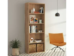 Librería alta Roble Gold 197x76x33 cm Estantería moderna