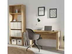 Librería alta Roble Gold 197x76x33 cm Estantería moderna