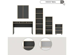 Librería antracita 40x30x140 tetrix