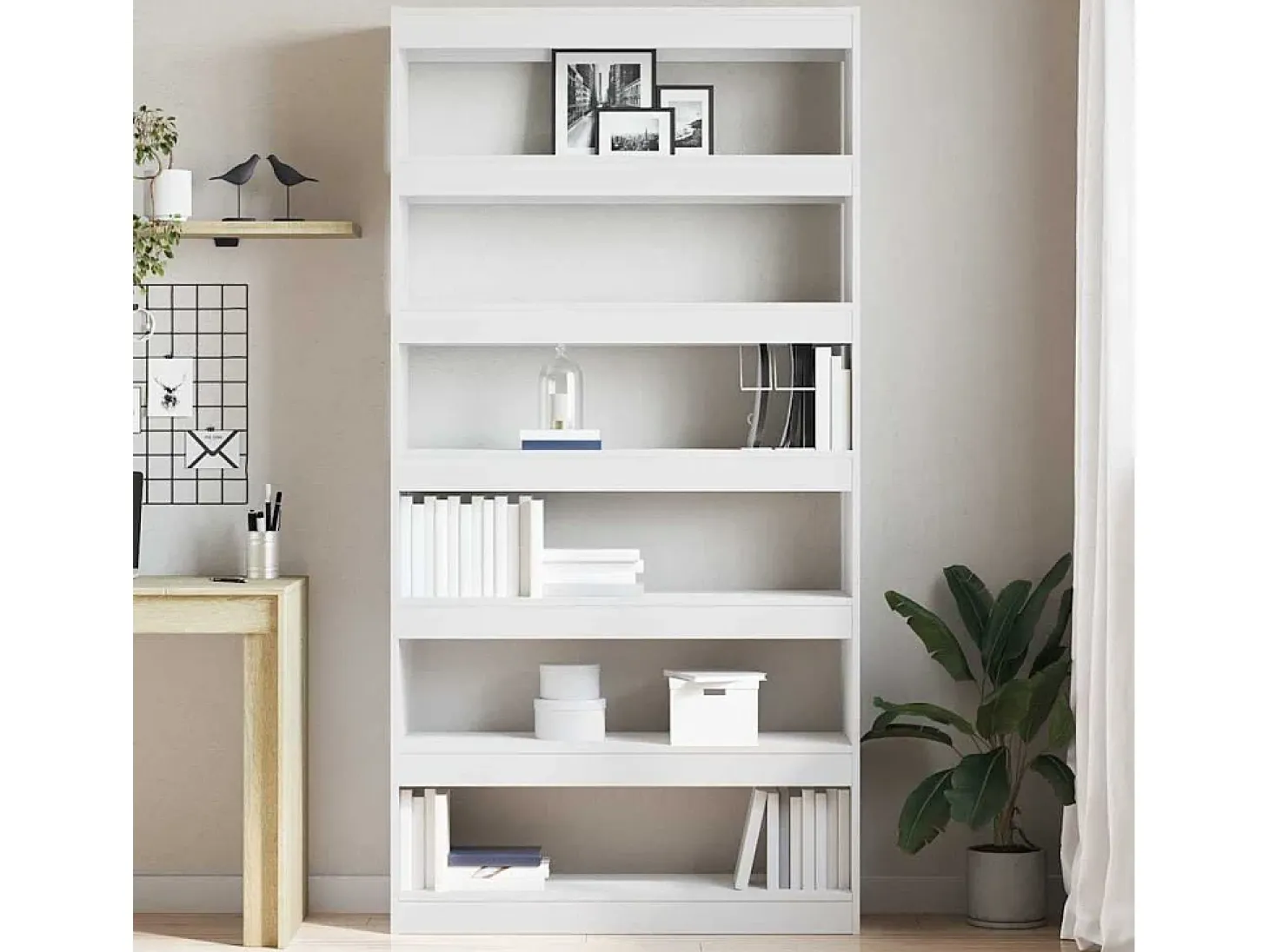 Librería Blanca de Madera de Ingeniería 100 x 30 x 198 cm Estante