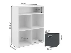 Librería blanco 72x30.6x90.2
