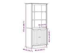 Librería BODO madera maciza de pino blanco 80x40x172 cm