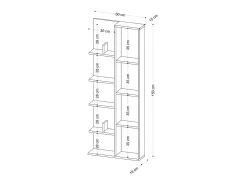 Librería con 4 compartimentos y 4 estantes H150 cm - LILY