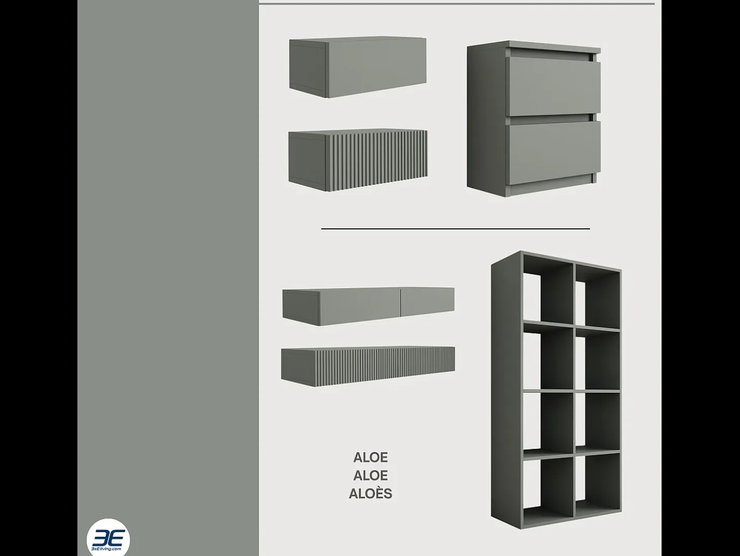 Librería con 8 compartimentos – color: aloe verde – 147 × 74 × 30 cm, vertical u horizontal