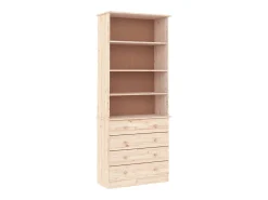 Librería con cajones ALTA madera maciza de pino 77x35x186,5 cm