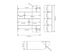 Librería con estantes abiertos – 120 cm – Efecto roble – CONTLE