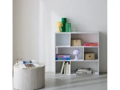 Librería de 3 estantes con 6 compartimentos blanco