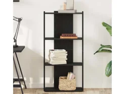Librería de 3 estantes madera de ingeniería negro 60x30x120 cm