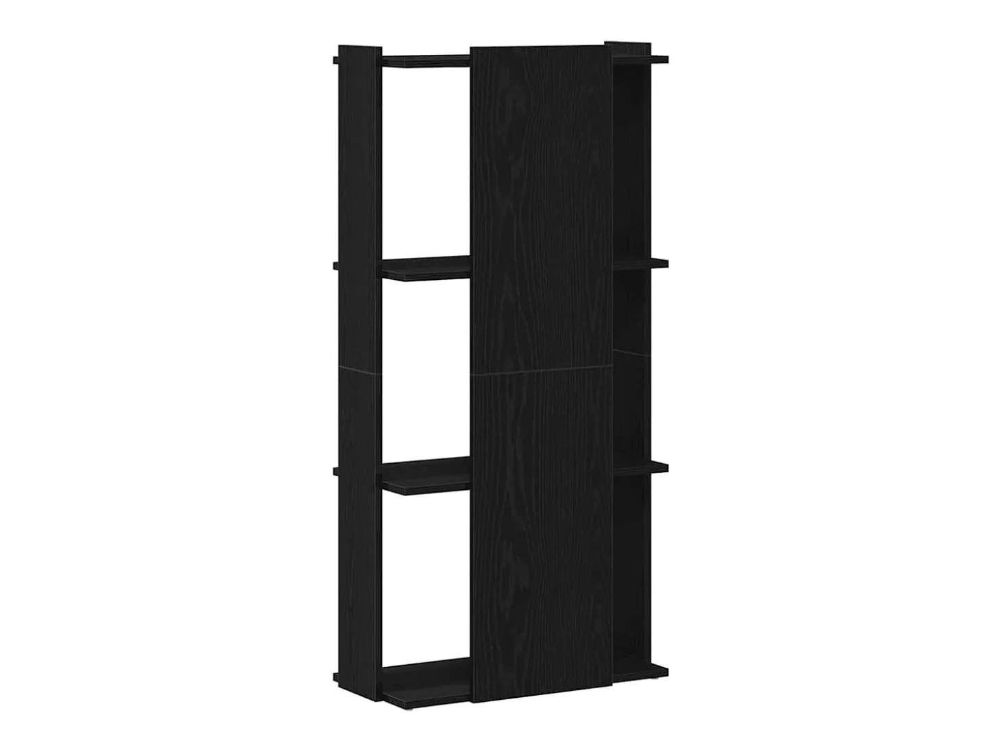 Librería de 3 estantes madera de ingeniería negro 60x30x120 cm