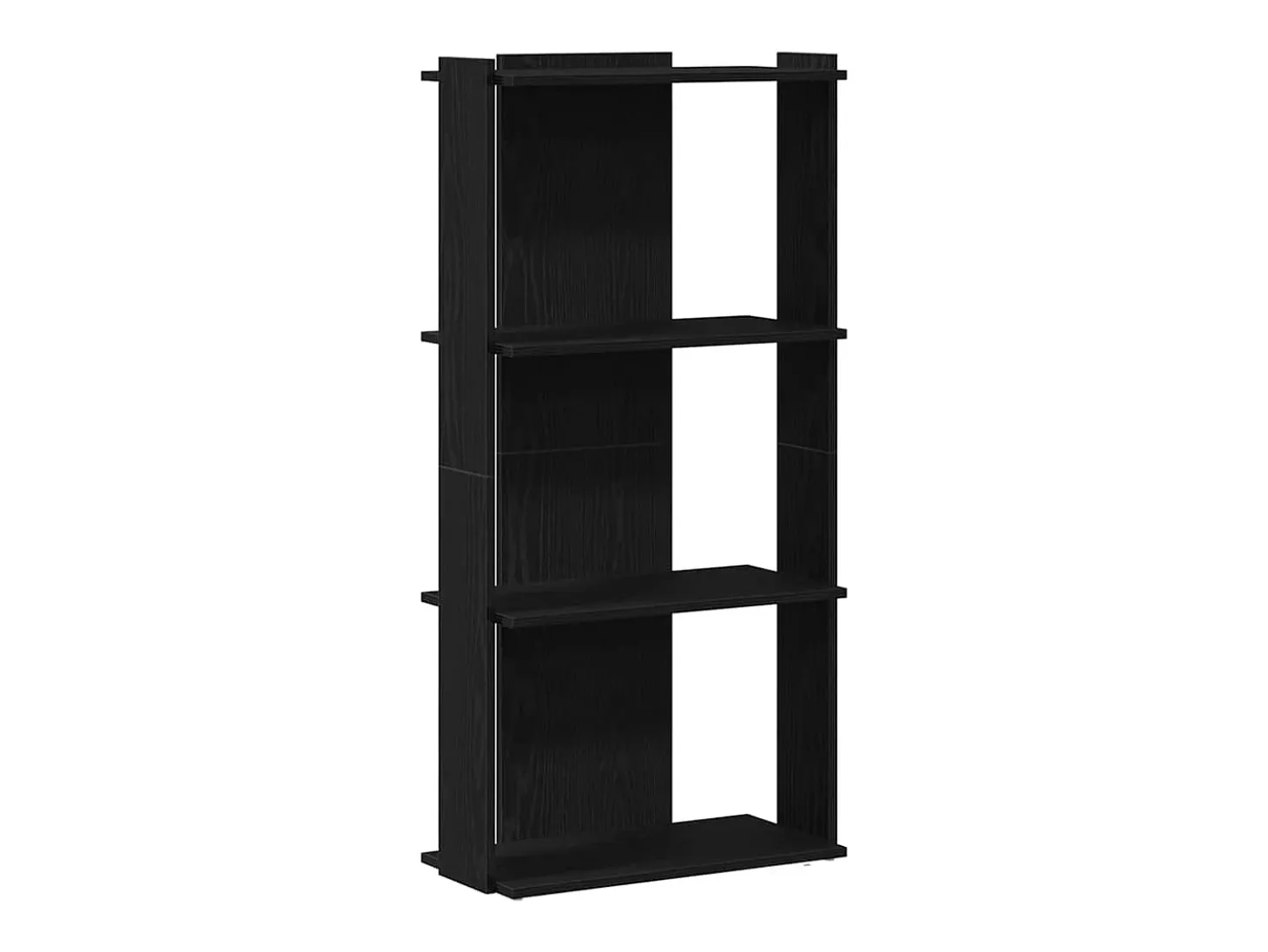 Librería de 3 estantes madera de ingeniería negro 60x30x120 cm