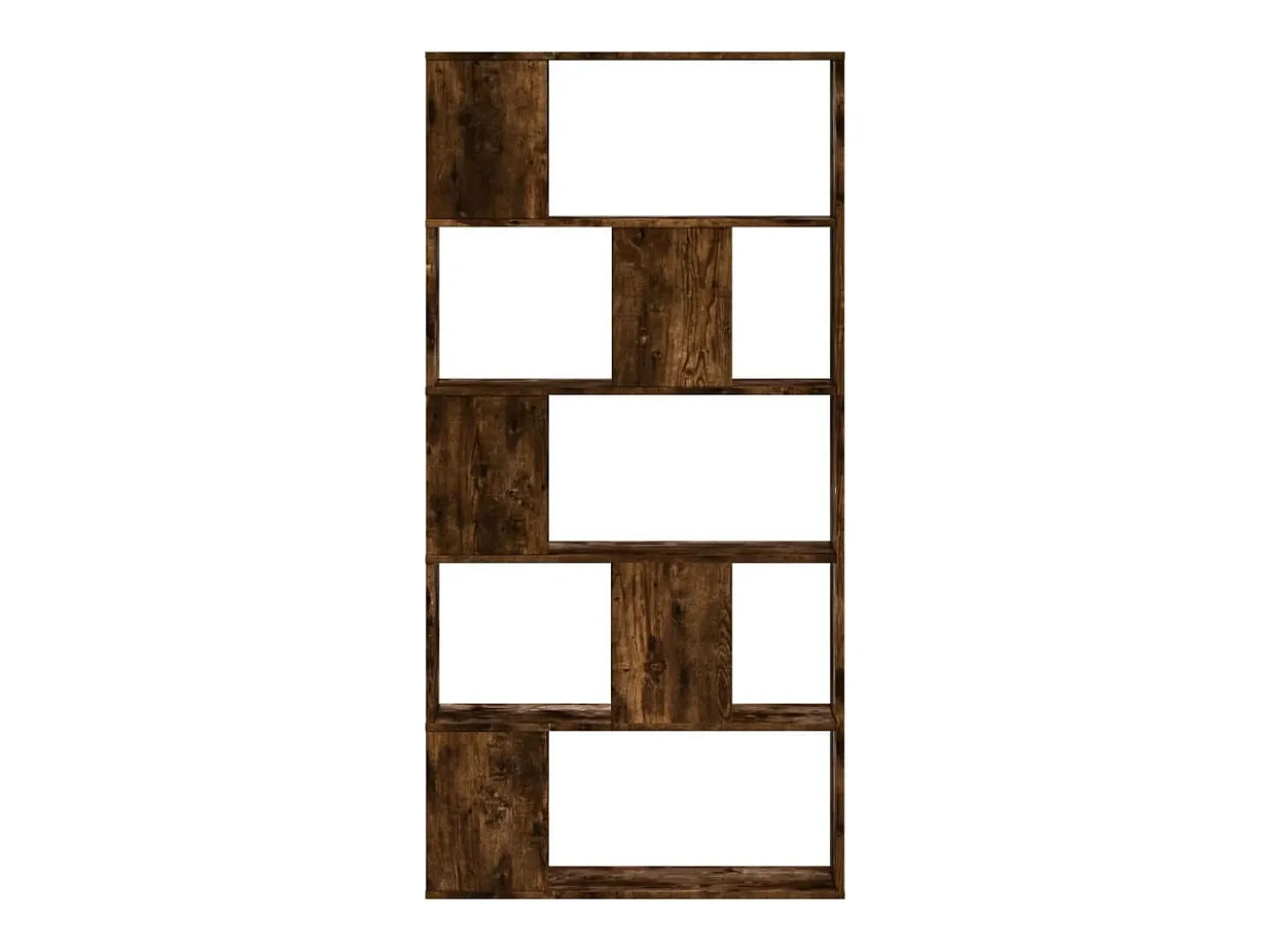 Librería de 5 estantes madera ingeniería roble ahumado