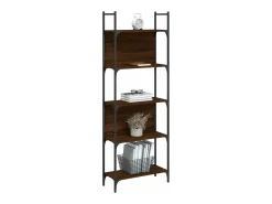 Librería de 5 estantes madera roble marrón 60,5x24x166,5 cm