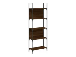 Librería de 5 estantes madera roble marrón 60,5x24x166,5 cm