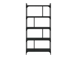 Librería de 5 estantes madera de ingeniería negro 76x32x158 cm