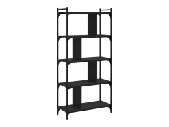 Librería de 5 estantes madera de ingeniería negro 76x32x158 cm
