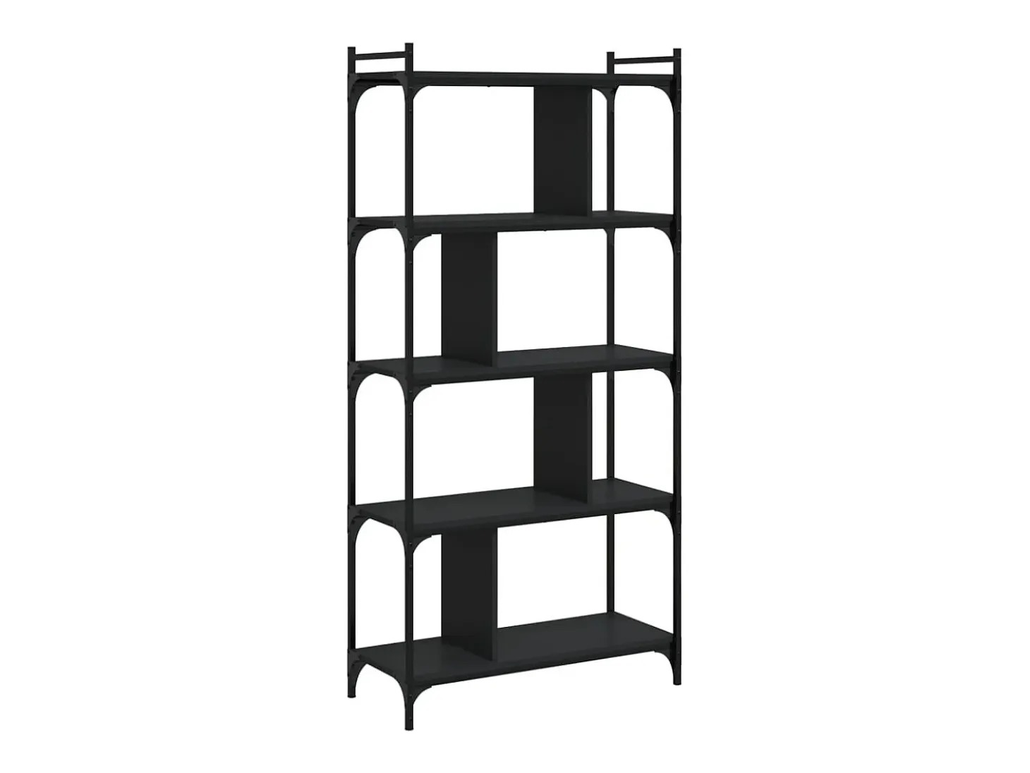 Librería de 5 estantes madera de ingeniería negro 76x32x158 cm
