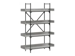 Librería de 4 estantes madera gris Sonoma 100x33x145,5 cm