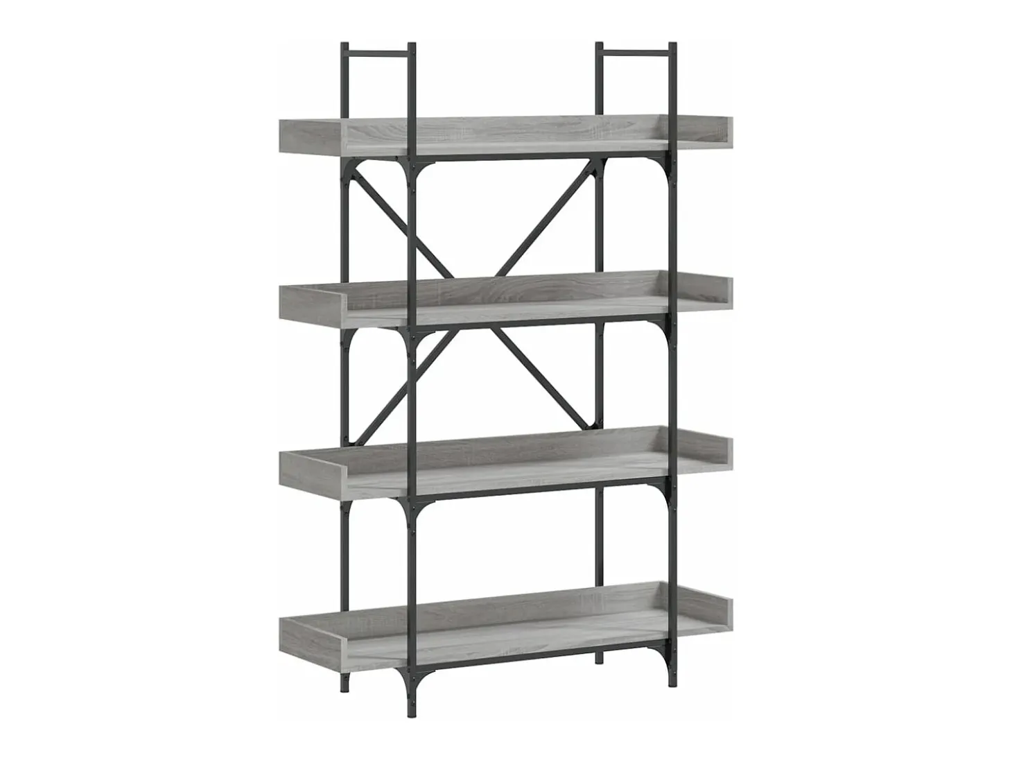 Librería de 4 estantes madera gris Sonoma 100x33x145,5 cm