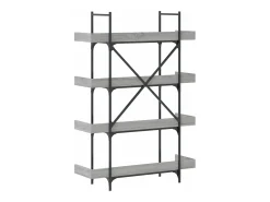 Librería de 4 estantes madera gris Sonoma 100x33x145,5 cm