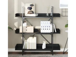 Librería de 3 estantes madera ingeniería negro 100x33x108,5 cm