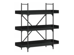 Librería de 3 estantes madera ingeniería negro 100x33x108,5 cm
