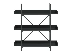 Librería de 3 estantes madera ingeniería negro 100x33x108,5 cm
