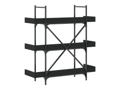Librería de 3 estantes madera ingeniería negro 100x33x108,5 cm