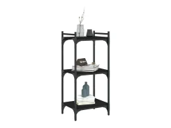 Librería de 3 estantes madera de ingeniería negro 40x30x86 cm