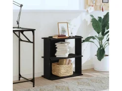 Librería de 3 estantes madera de ingeniería negro 60x30x60 cm