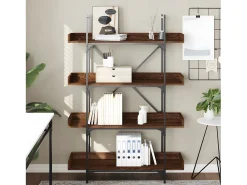 Librería de 4 estantes madera ingeniería marrón 100x33x145,5 cm