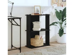 Librería de 3 estantes madera de ingeniería negro 60x30x80 cm