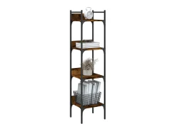 Librería de 4 estantes madera roble ahumado 35x30x138,5 cm