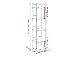 Librería de 4 estantes madera roble ahumado 35x30x138,5 cm