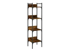 Librería de 4 estantes madera roble ahumado 35x30x138,5 cm
