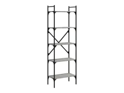 Librería de 5 estantes madera gris Sonoma 56x31,5x174 cm
