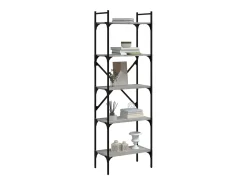 Librería de 5 estantes madera gris Sonoma 56x31,5x174 cm