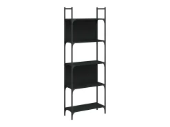 Librería de 5 estantes madera ingeniería negro 60,5x24x166,5 cm